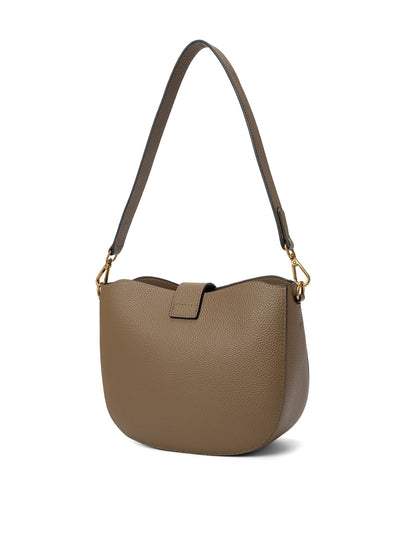 SILVANA LEATHER BAG - KHAKI