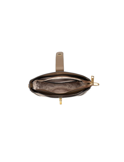 SILVANA LEATHER BAG - KHAKI