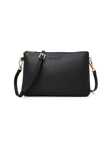 HOPE MULTI COMPARTMENT LEATHER XBODY BAG- E1-1010-BLK- NEW IN