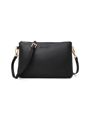 HOPE MULTI COMPARTMENT LEATHER XBODY BAG- E1-1010-BLK- NEW IN