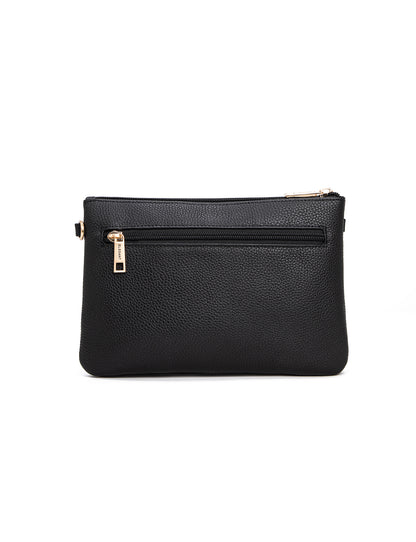 HOPE MULTI COMPARTMENT LEATHER XBODY BAG- E1-1010-BLK- NEW IN