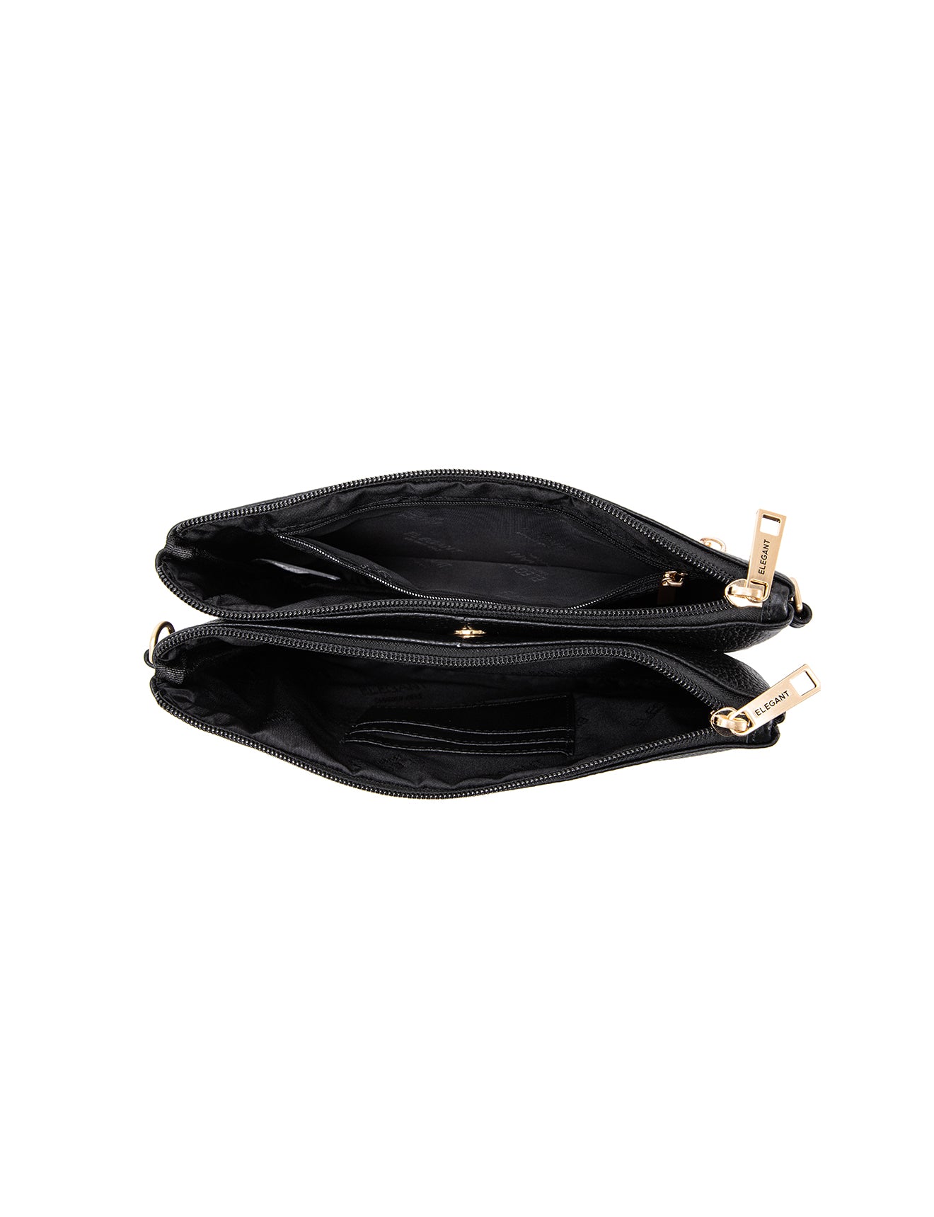 HOPE MULTI COMPARTMENT LEATHER XBODY BAG- E1-1010-BLK- NEW IN