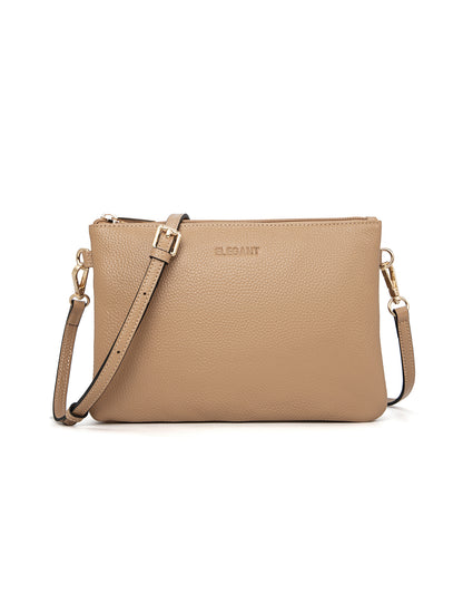 HOPE MULTI COMPARTMENT LEATHER XBODY BAG- E1-1010-CAM- NEW IN