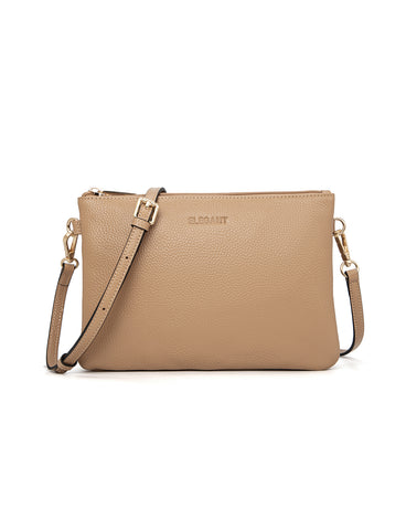 HOPE MULTI COMPARTMENT LEATHER XBODY BAG- E1-1010-CAM- NEW IN