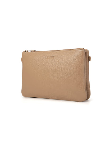 HOPE MULTI COMPARTMENT LEATHER XBODY BAG- E1-1010-CAM- NEW IN
