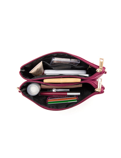 HOPE MULTI COMPARTMENT LEATHER XBODY BAG- E1-1010-RAS- NEW IN