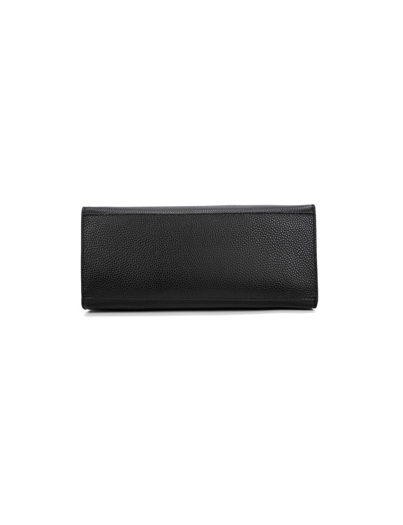 ELEGANT GRACE LEATHER CROSS BODY BAG W/ GOLD CLASP - BLACK
