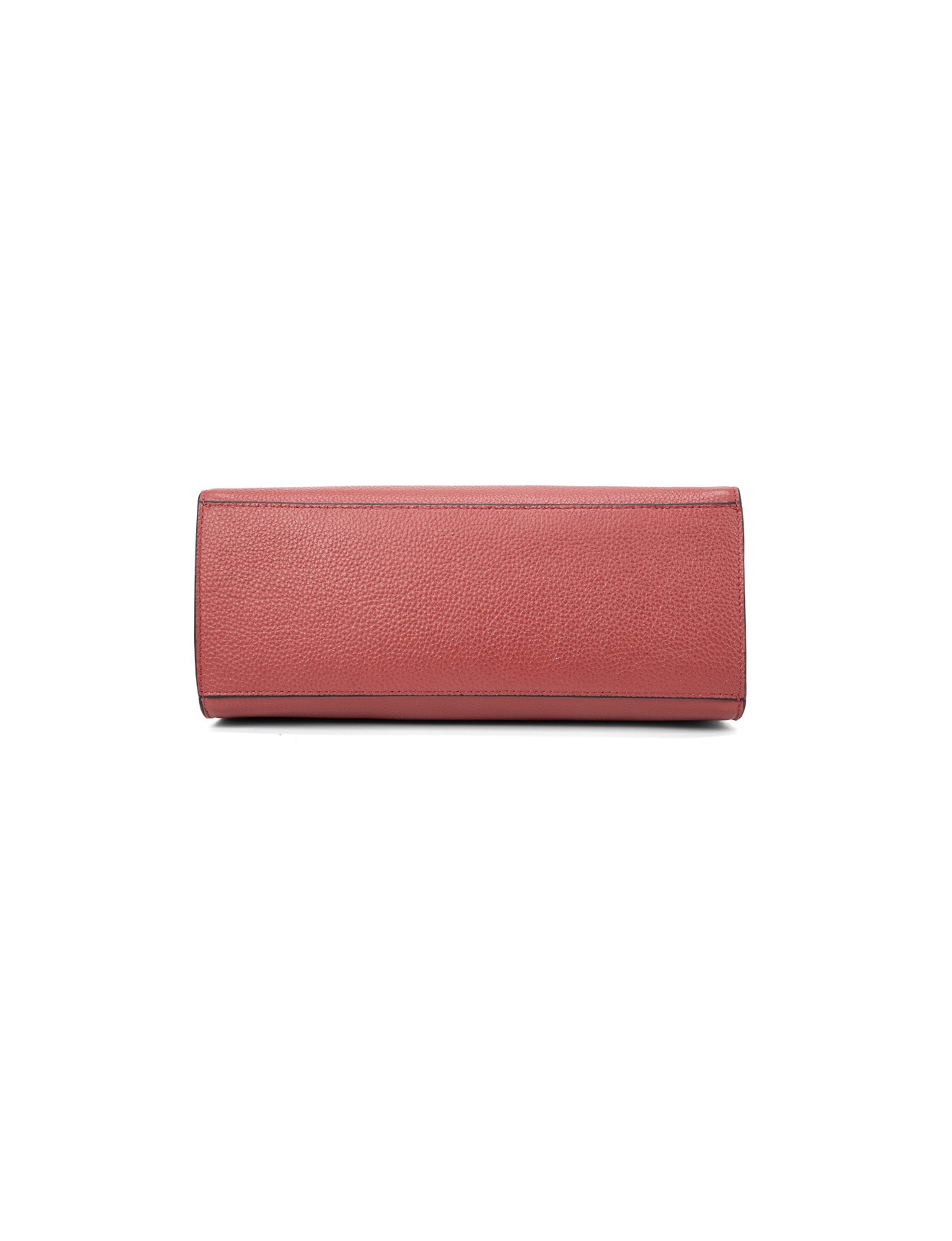 ELEGANT GRACE LEATHER CROSS BODY BAG W/ GOLD CLASP - BRICK