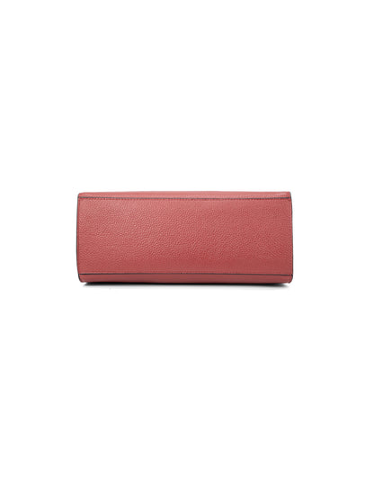 ELEGANT GRACE LEATHER CROSS BODY BAG W/ GOLD CLASP - BRICK