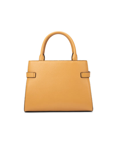 ELEGANT GRACE LEATHER CROSS BODY BAG W/ GOLD CLASP - DIJON