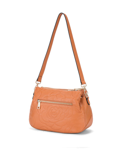ROSIE 3 COMPARTMENT LEATHER XBODY BAG- E1-8285A-APR
