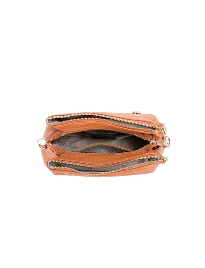ROSIE 3 COMPARTMENT LEATHER XBODY BAG- E1-8285A-APR