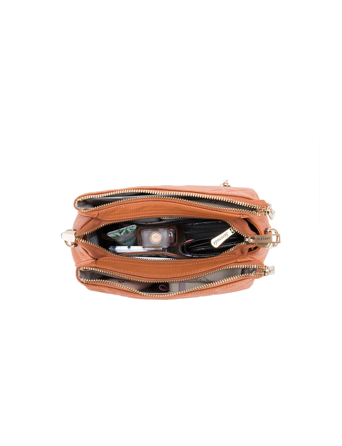 ROSIE 3 COMPARTMENT LEATHER XBODY BAG- E1-8285A-APR
