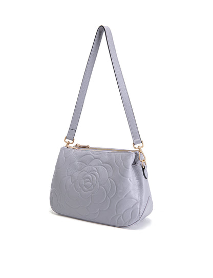 ROSIE 3 COMPARTMENT LEATHER XBODY BAG- E1-8285A-CORNFLOWER