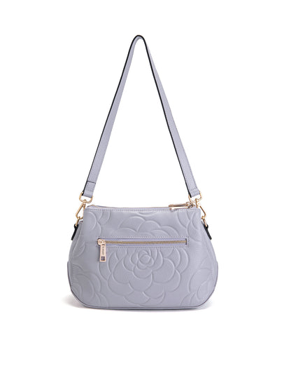 ROSIE 3 COMPARTMENT LEATHER XBODY BAG- E1-8285A-CORNFLOWER