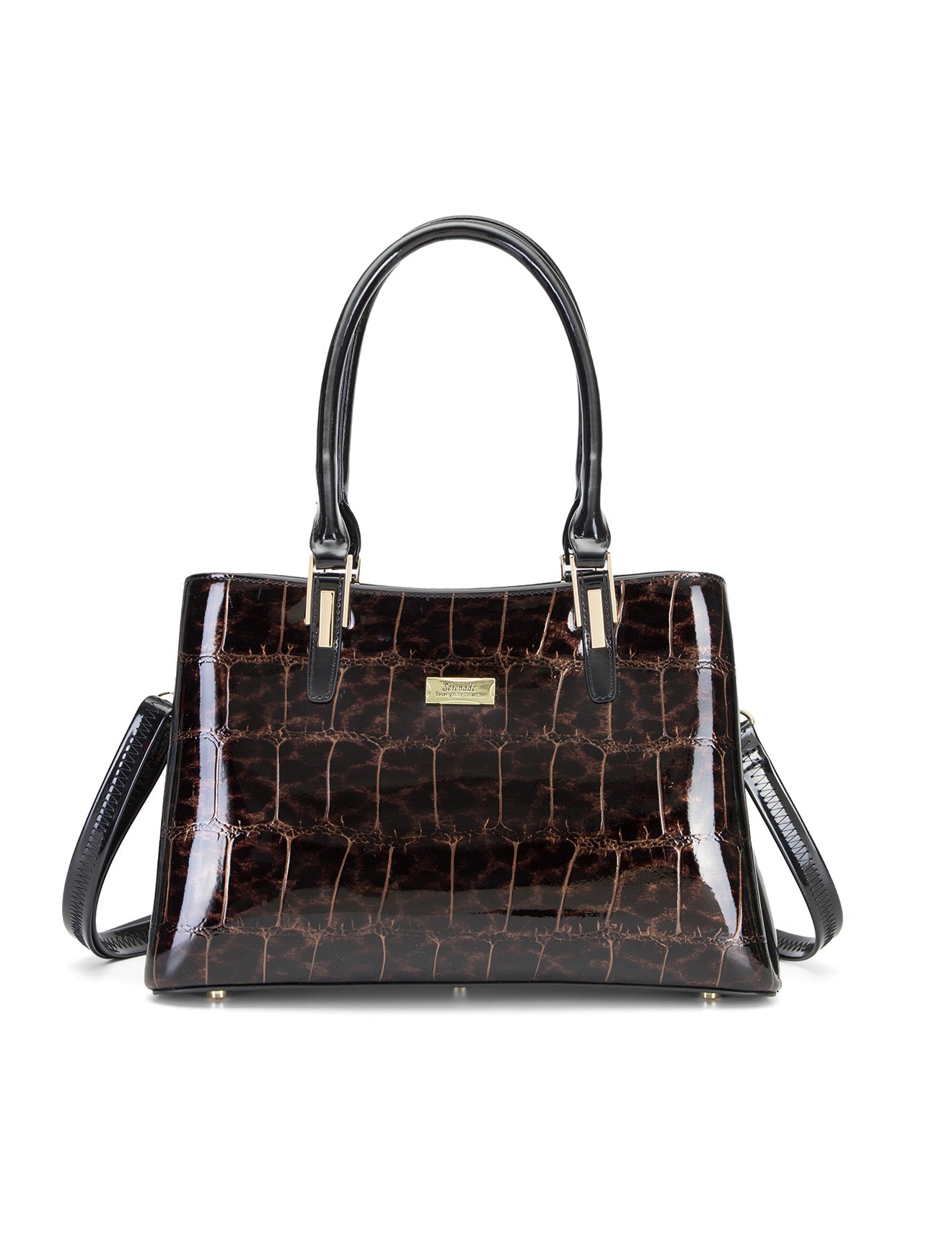 LEOPARD TRIPLE COMPARTMENT LEATHER BAG-H7-0378