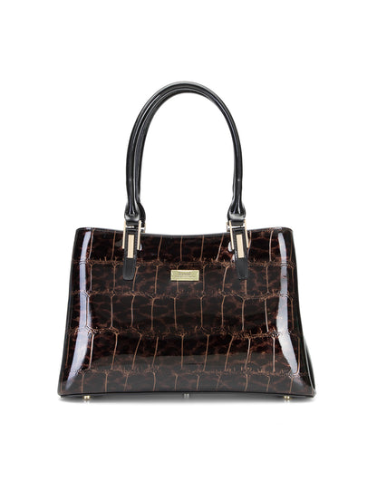 LEOPARD TRIPLE COMPARTMENT LEATHER BAG-H7-0378