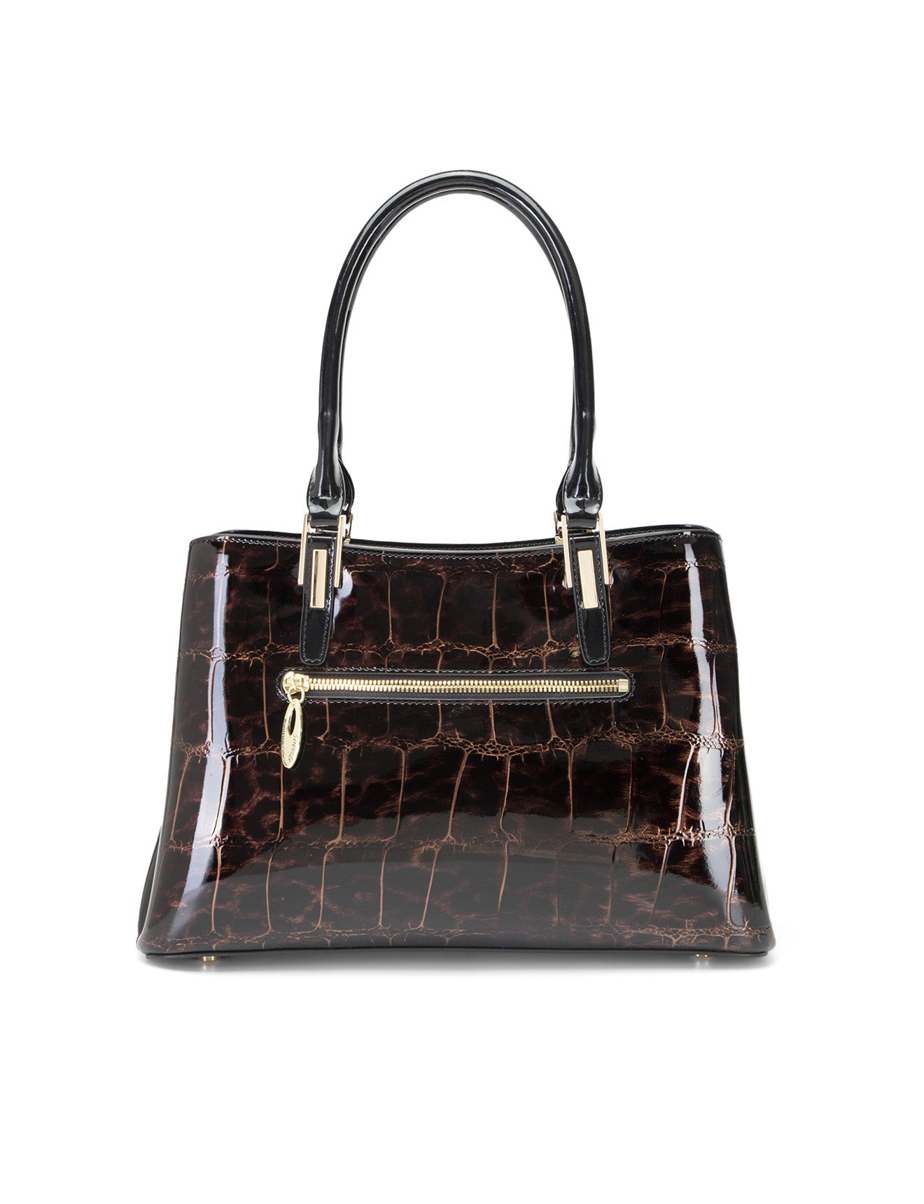 LEOPARD TRIPLE COMPARTMENT LEATHER BAG-H7-0378