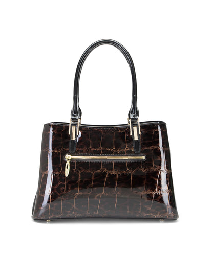 LEOPARD TRIPLE COMPARTMENT LEATHER BAG-H7-0378