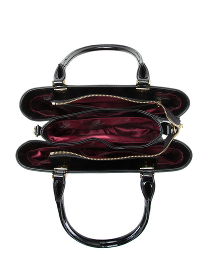 LEOPARD TRIPLE COMPARTMENT LEATHER BAG-H7-0378