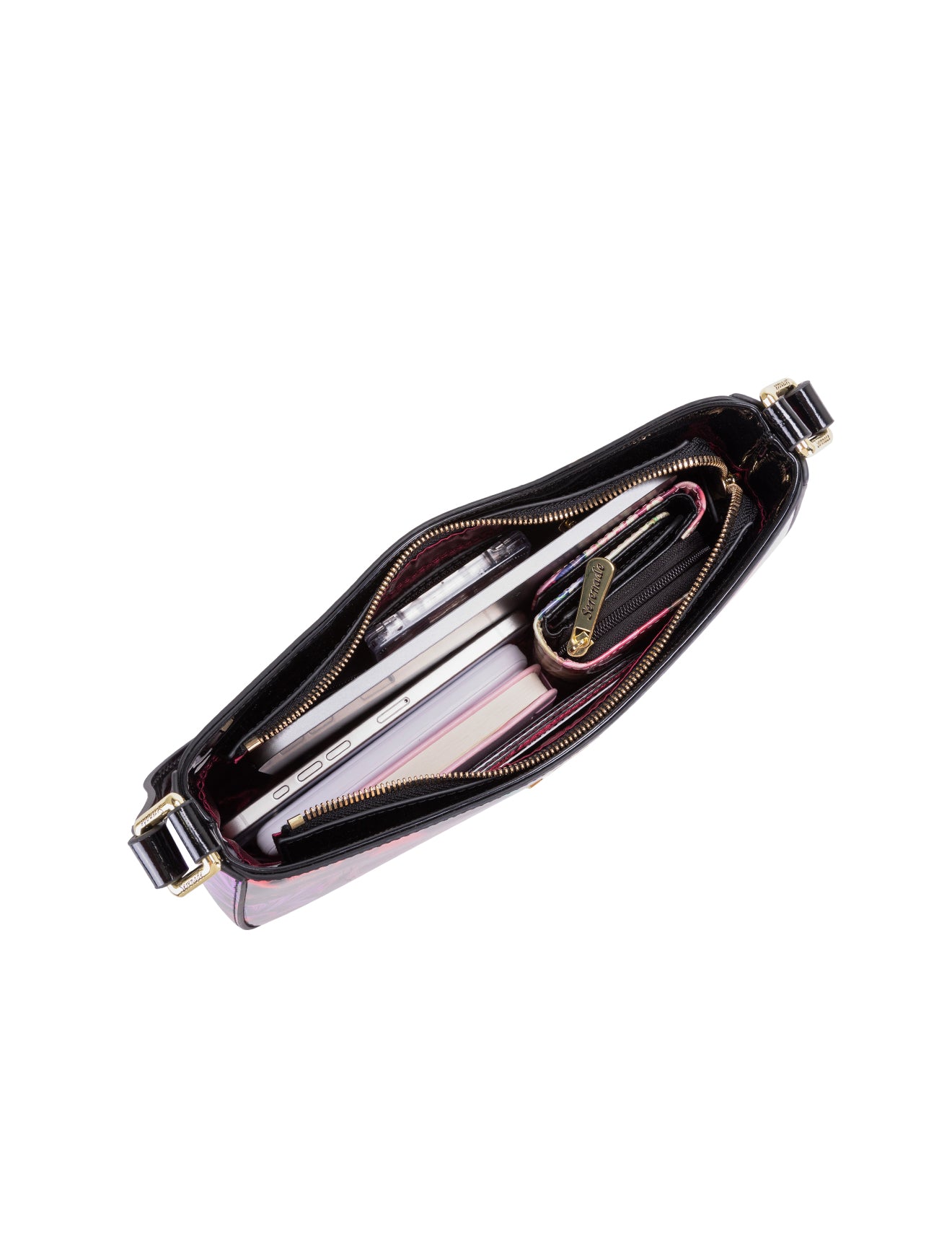 ORCHID PATENT LEATHER BAG WITH RFID-SF15-0822