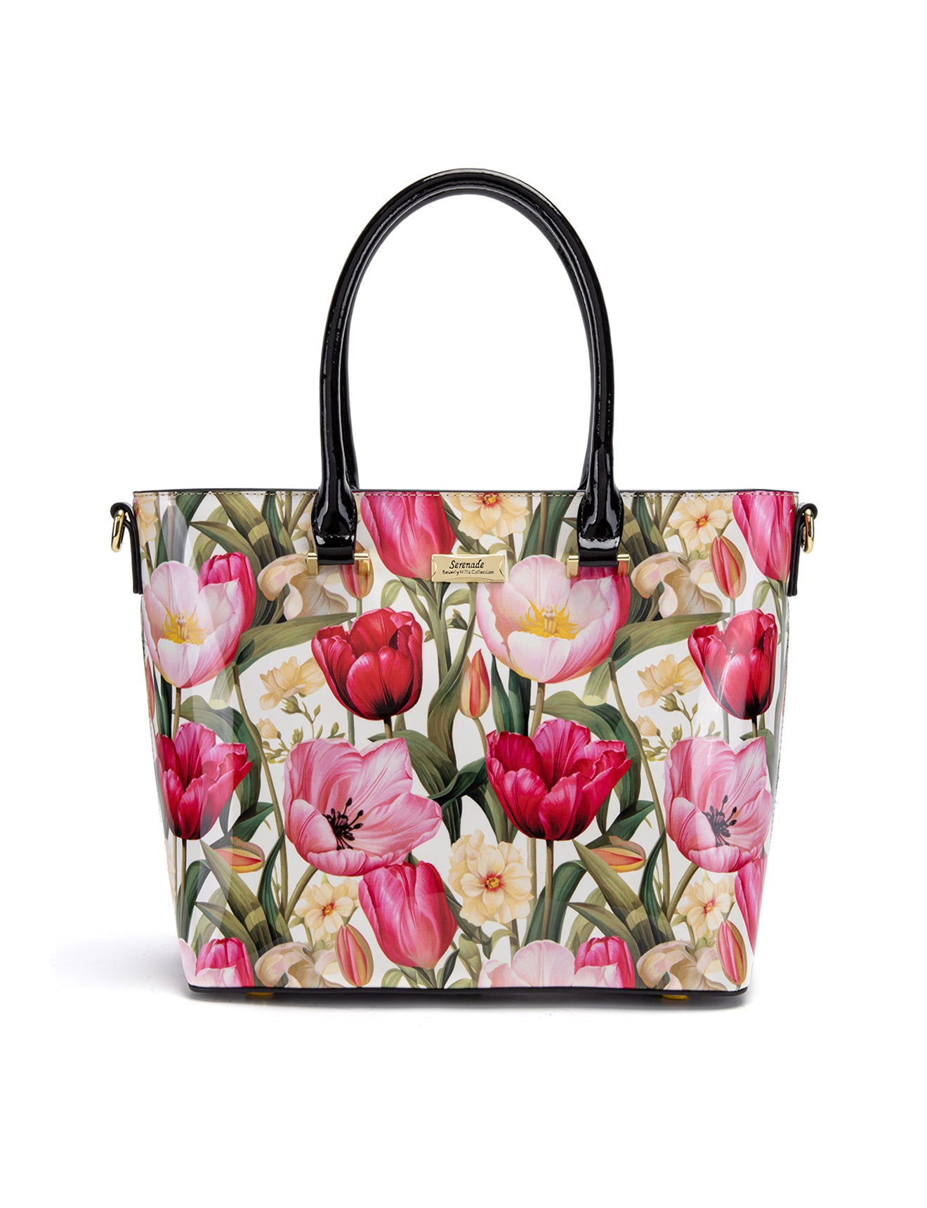 SPRING TULIP PATENT LEATHER GRIP HANDLE BAG- SF21-8787