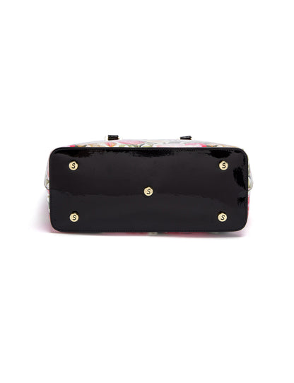 SPRING TULIP PATENT LEATHER GRIP HANDLE BAG- SF21-8787