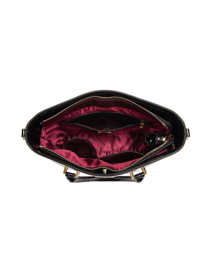 SPRING TULIP PATENT LEATHER GRIP HANDLE BAG- SF21-8787