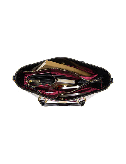 SPRING TULIP PATENT LEATHER GRIP HANDLE BAG- SF21-8787