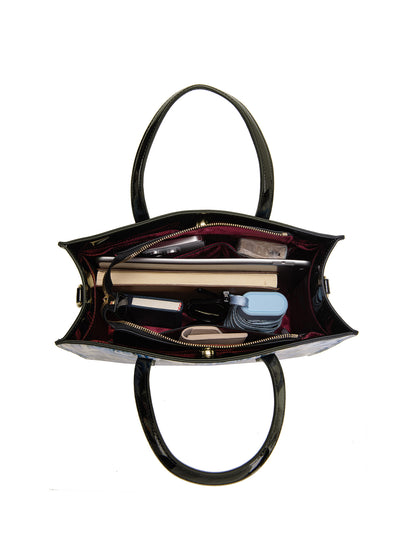 ANNABELLE PATENT LEATHER GRIP HANDLE BAG- SF22-0821-SALE