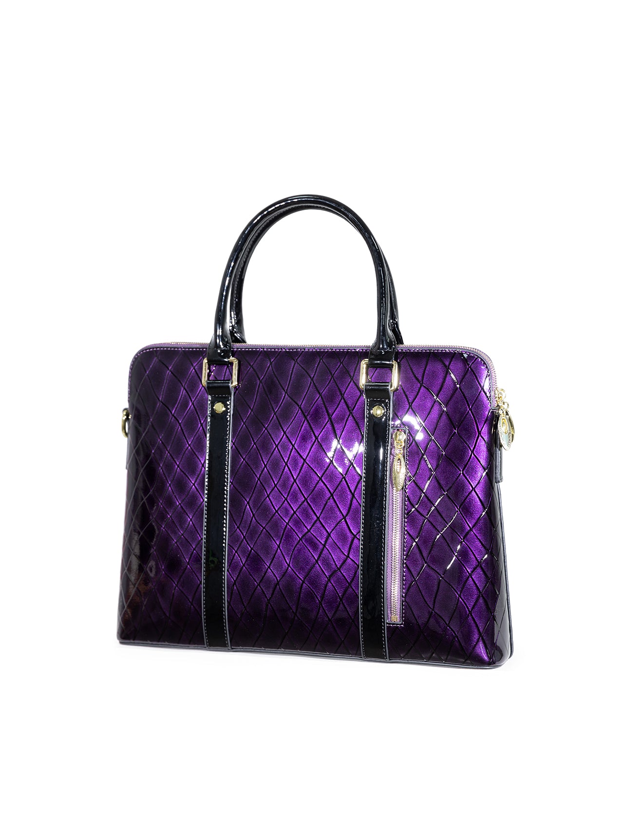 YOLANDA PATENT LEATHER LAPTOP BAG-SF27-6006