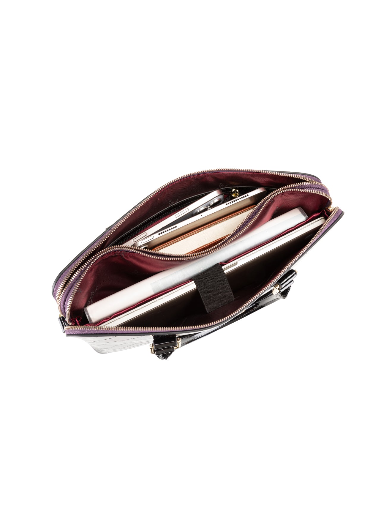 YOLANDA PATENT LEATHER LAPTOP BAG-SF27-6006