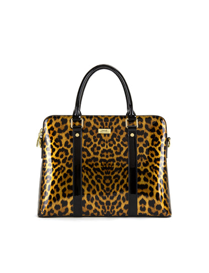 ROUGUE LEOPARD PATENT LEATHER LAPTOP BAG-SF35-6006