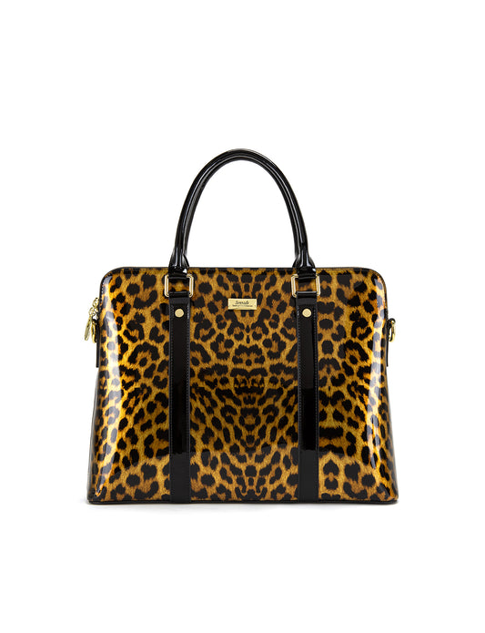 ROUGUE LEOPARD PATENT LEATHER LAPTOP BAG-SF35-6006
