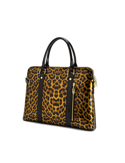 ROUGUE LEOPARD PATENT LEATHER LAPTOP BAG-SF35-6006
