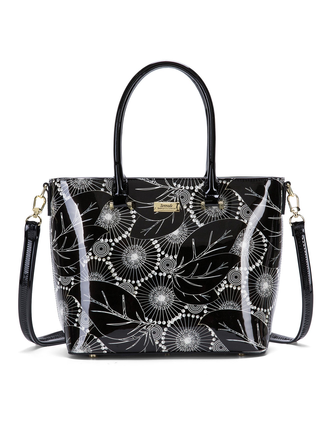 ASPEN PATENT LEATHER GRIP HANDLE BAG- SF4-8787-SALE