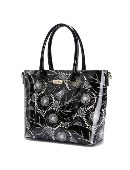 ASPEN PATENT LEATHER GRIP HANDLE BAG- SF4-8787-SALE