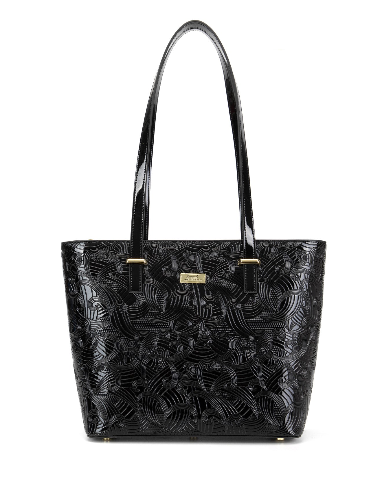 AMIRA LARGE LEATHER TOTE BAG- SF45-0817-BLK