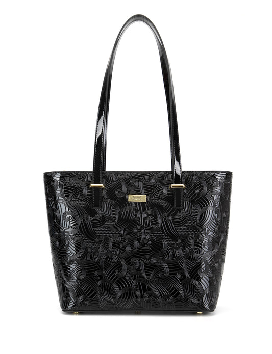 AMIRA LARGE LEATHER TOTE BAG- SF45-0817-BLK