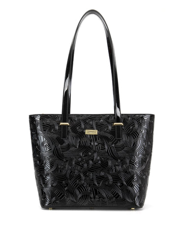 AMIRA LARGE LEATHER TOTE BAG- SF45-0817-BLK- NEW IN