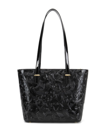 AMIRA LARGE LEATHER TOTE BAG- SF45-0817-BLK