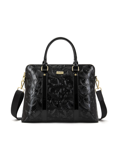 AMIRA PATENT LEATHER LAPTOP BAG- SF45-6006- BLK