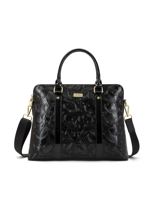 AMIRA PATENT LEATHER LAPTOP BAG- SF45-6006- BLK