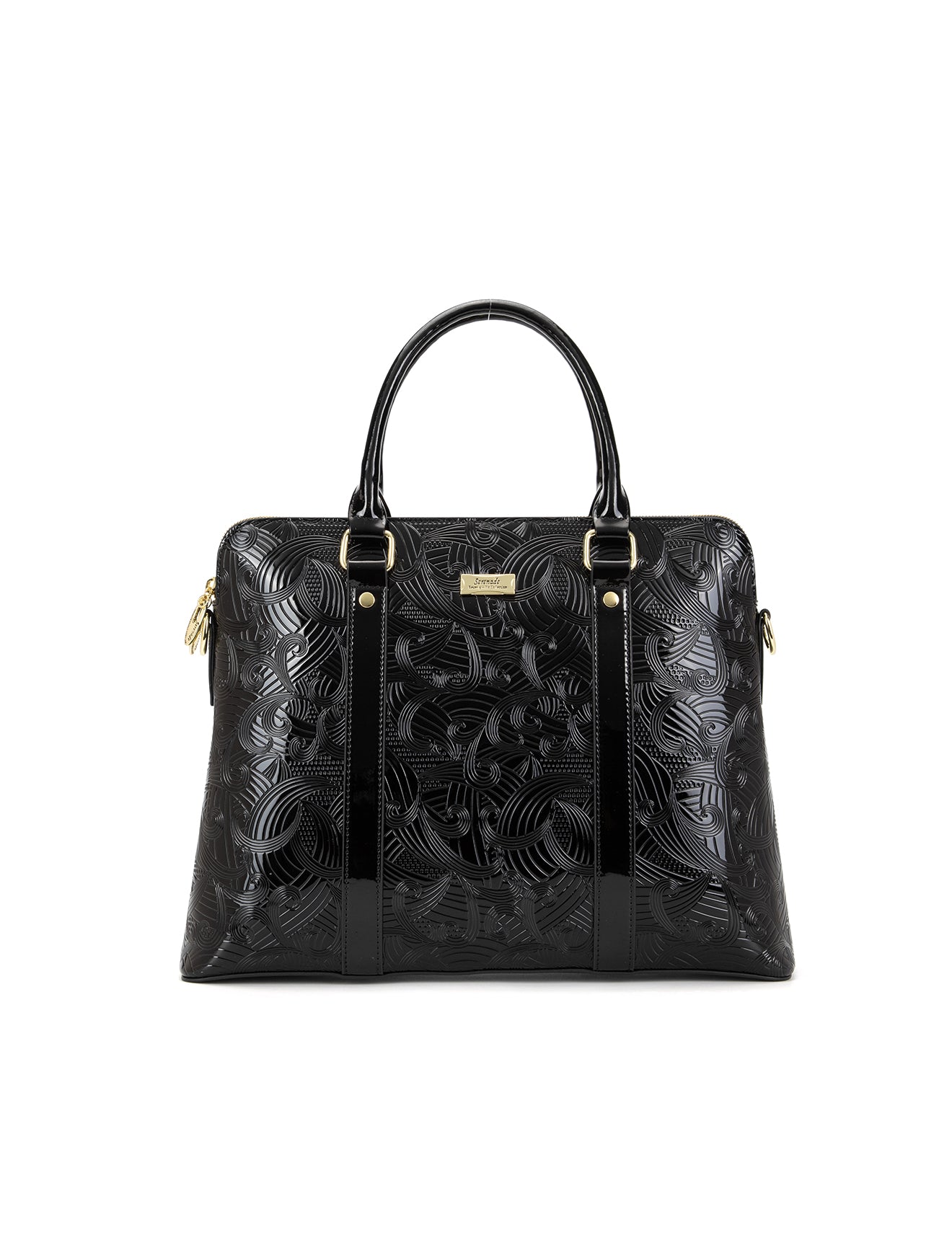 AMIRA PATENT LEATHER LAPTOP BAG- SF45-6006- BLK