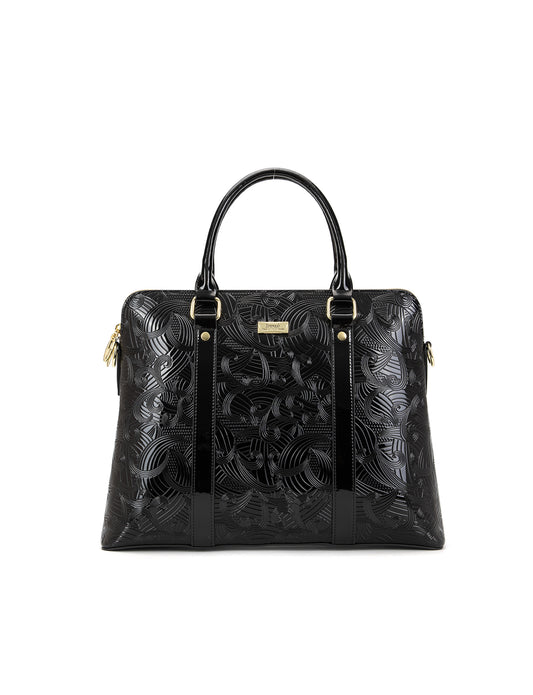 AMIRA PATENT LEATHER LAPTOP BAG- SF45-6006- BLK