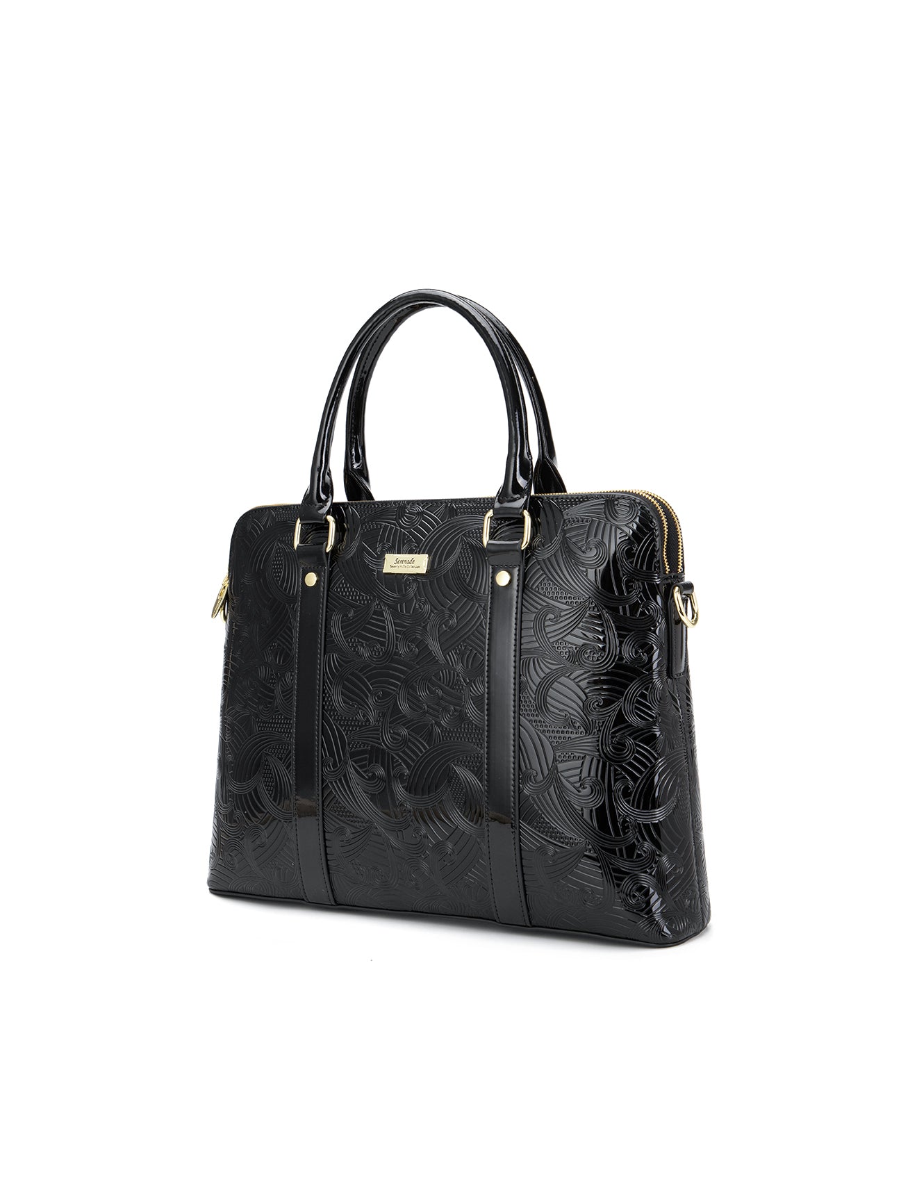 AMIRA PATENT LEATHER LAPTOP BAG- SF45-6006- BLK