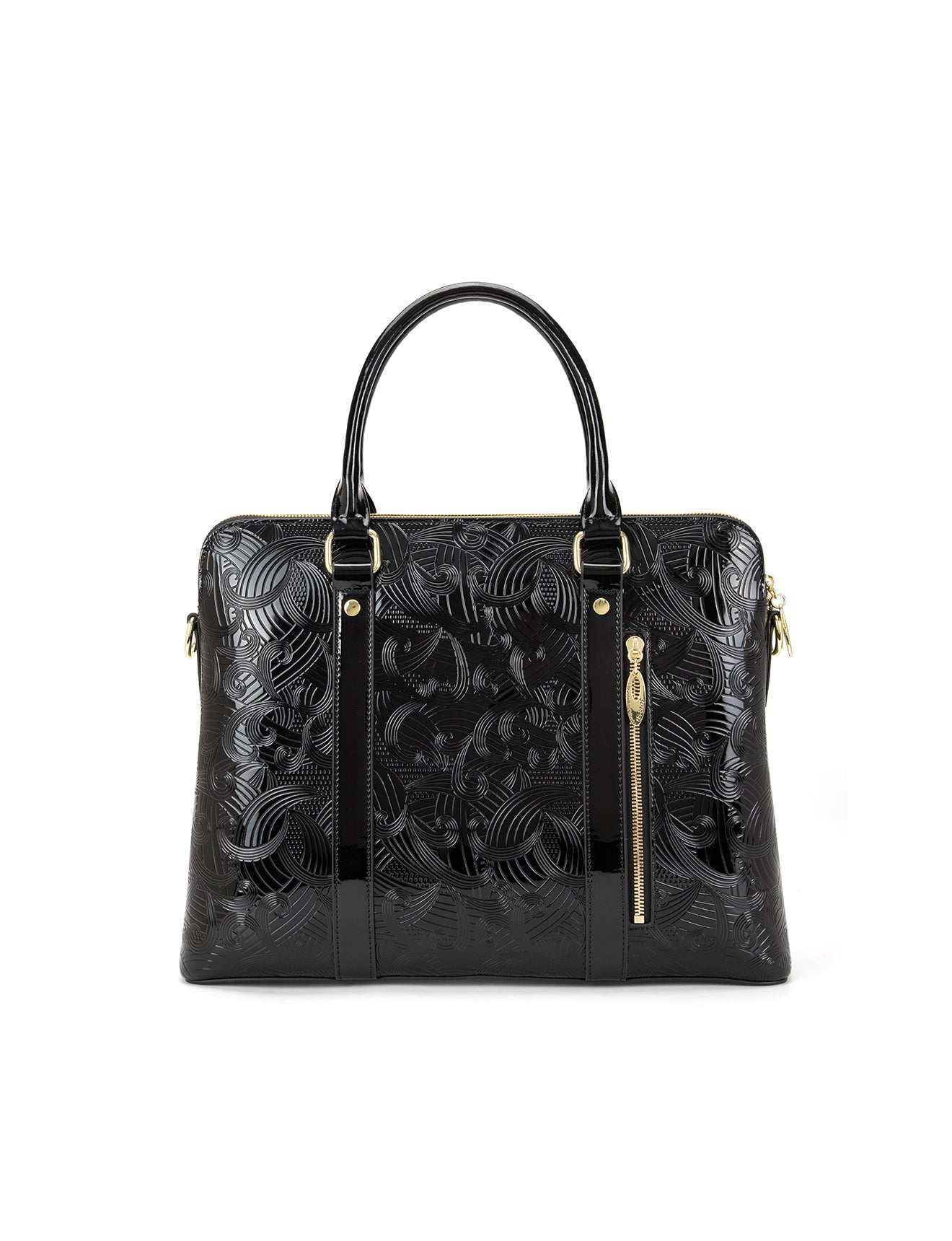 AMIRA PATENT LEATHER LAPTOP BAG- SF45-6006- BLK