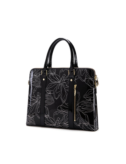 AMIRA PATENT LEATHER LAPTOP BAG- SF45-6006- BLK
