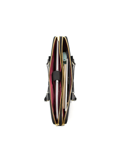 AMIRA PATENT LEATHER LAPTOP BAG- SF45-6006- BLK