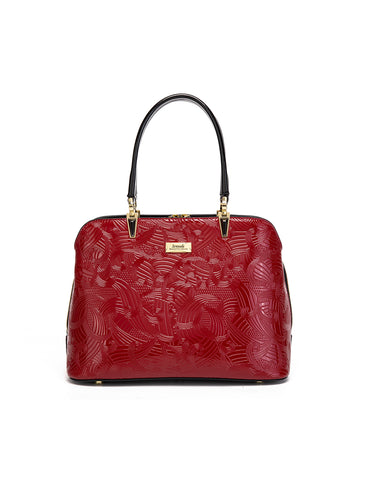 AMIRA TRIPLE COMPARTMENT LEATHER BAG- SF45-8137-RED- NEW IN